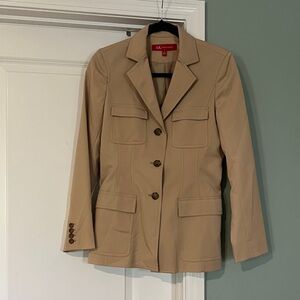 Anne Klein Tan Four-Pocket Blazer Jacket